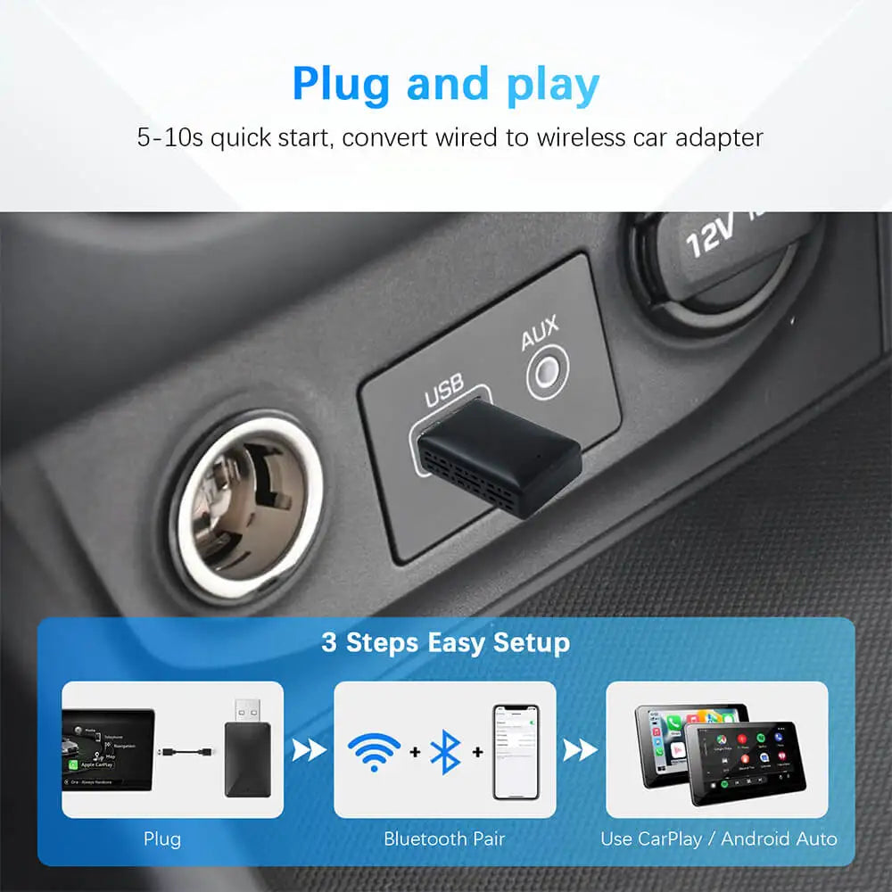 Ultimate 2-in-1 Wireless CarPlay & Android Auto Adapter