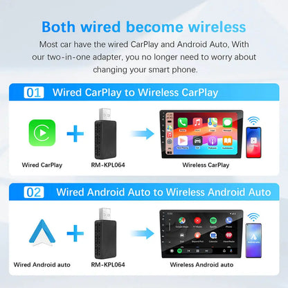 Ultimate 2-in-1 Wireless CarPlay & Android Auto Adapter