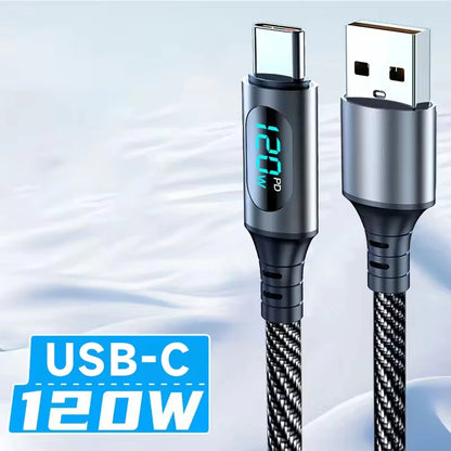 Digital Display Fast Charging Data Cable – Durable, Stylish & Smart Charging