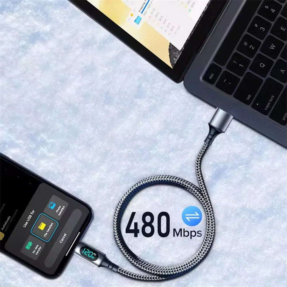 Digital Display Fast Charging Data Cable – Durable, Stylish & Smart Charging