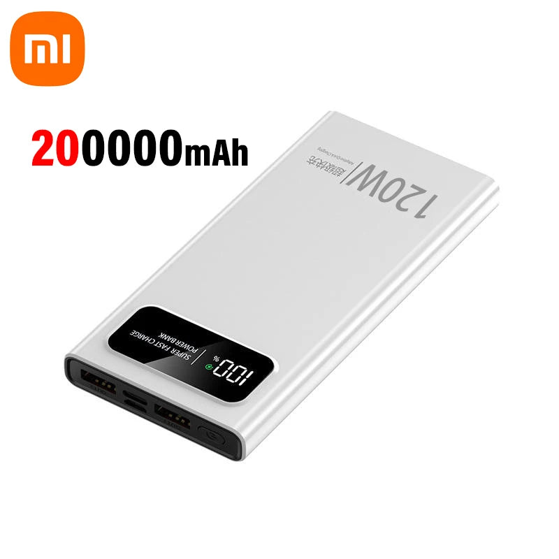 200,000mAh 120W Super Fast Charging Power Bank – High-Capacity Battery with Digital Display