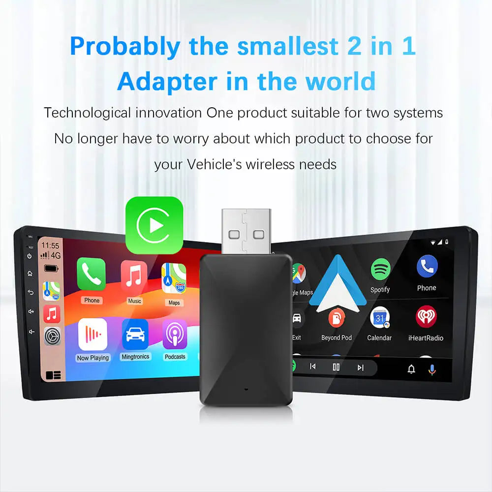 Ultimate 2-in-1 Wireless CarPlay & Android Auto Adapter